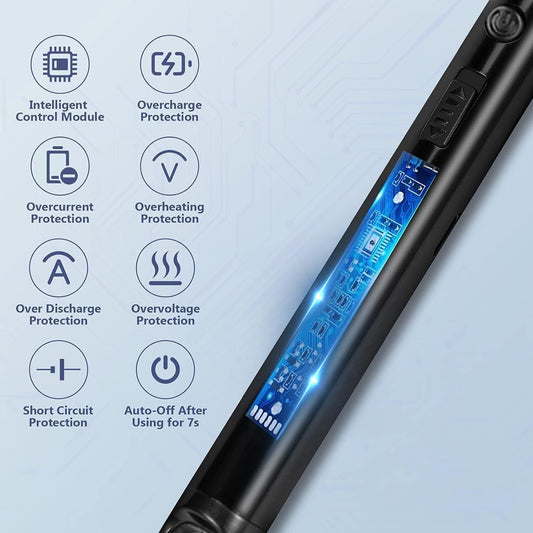 Windproof Usb Electric Lighter - Long Rechargeable Led Plasma Arc Flameless